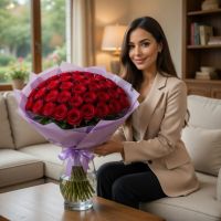 rose (35 pcs.), packaging, ribbon