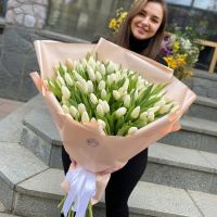 Bouquet 101 white tulips