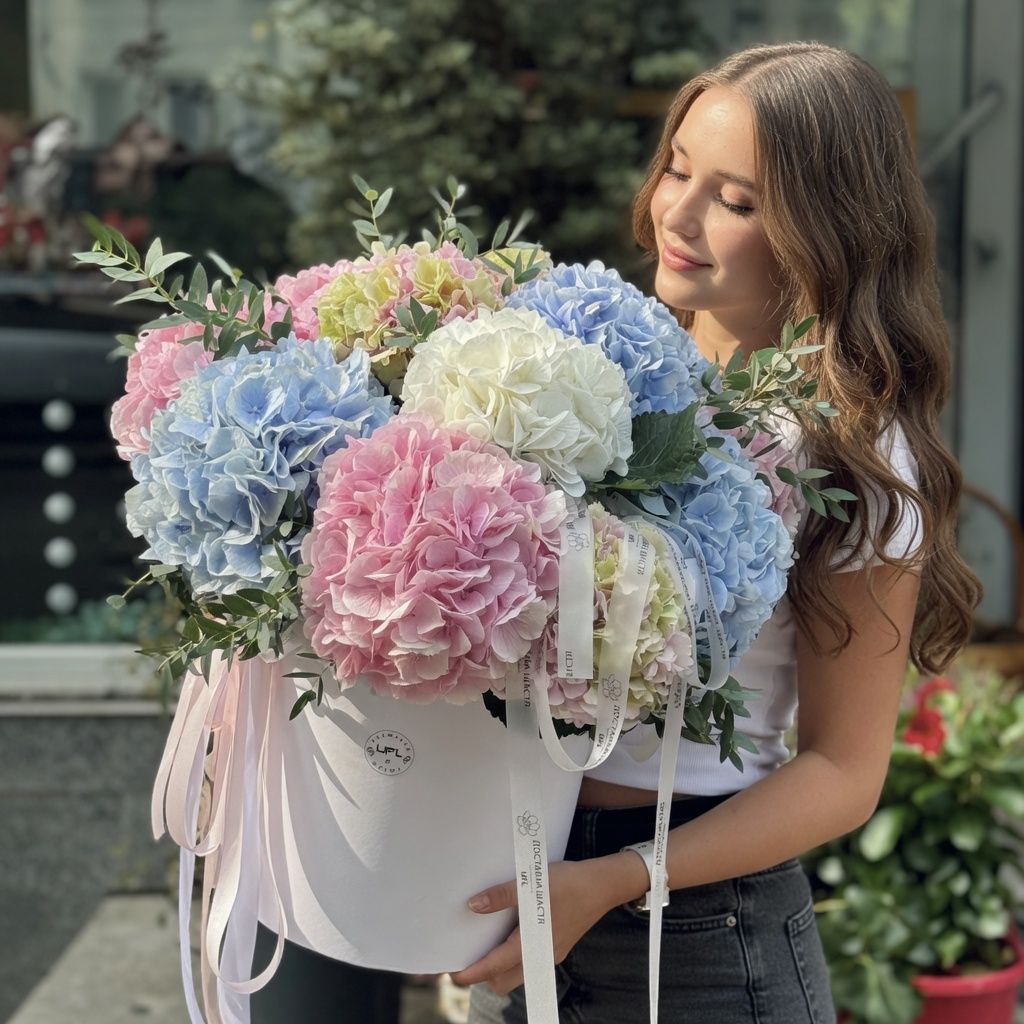 Bouquet Hydrangea mix in a box XXL