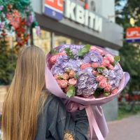 Bouquet Lavender bouquet of hydrangea and roses