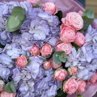 Bouquet Lavender bouquet of hydrangea and roses