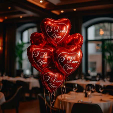 Product 15 red heart balloons