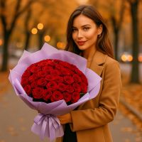 rose (35 pcs.), packaging, ribbon