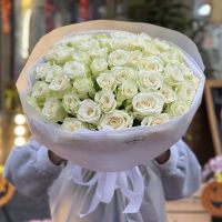 Bouquet 51 white roses Kenia