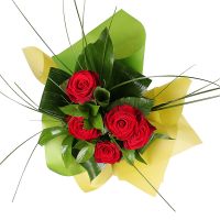 Bouquet 5 red roses + Raffaello