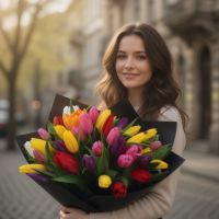 Buy 51 colorful tulip  with delivery