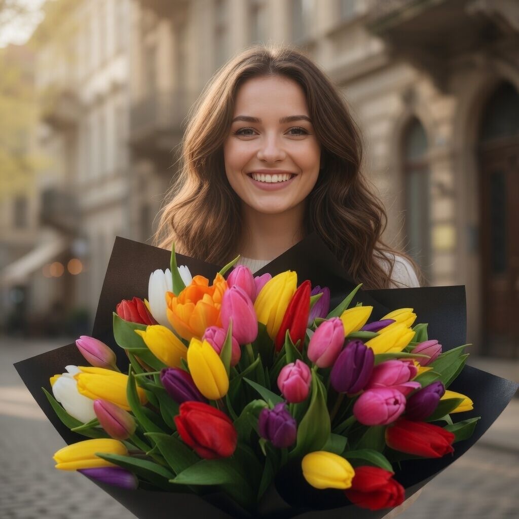 Buy 51 colorful tulip with delivery