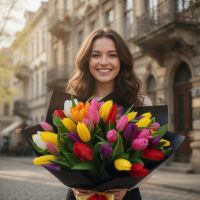 Buy 51 colorful tulip  with delivery