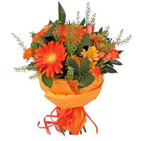Order orange bouquet of ''Autumn mix of 11 flowers'' with delivery