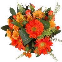 Order orange bouquet of ''Autumn mix of 11 flowers'' with delivery