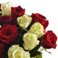 Bouquet White and red roses