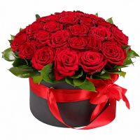 rose (31 pcs.), oasis, box, packaging, ribbon