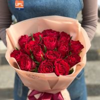 rose (15 pcs.), packaging, ribbon